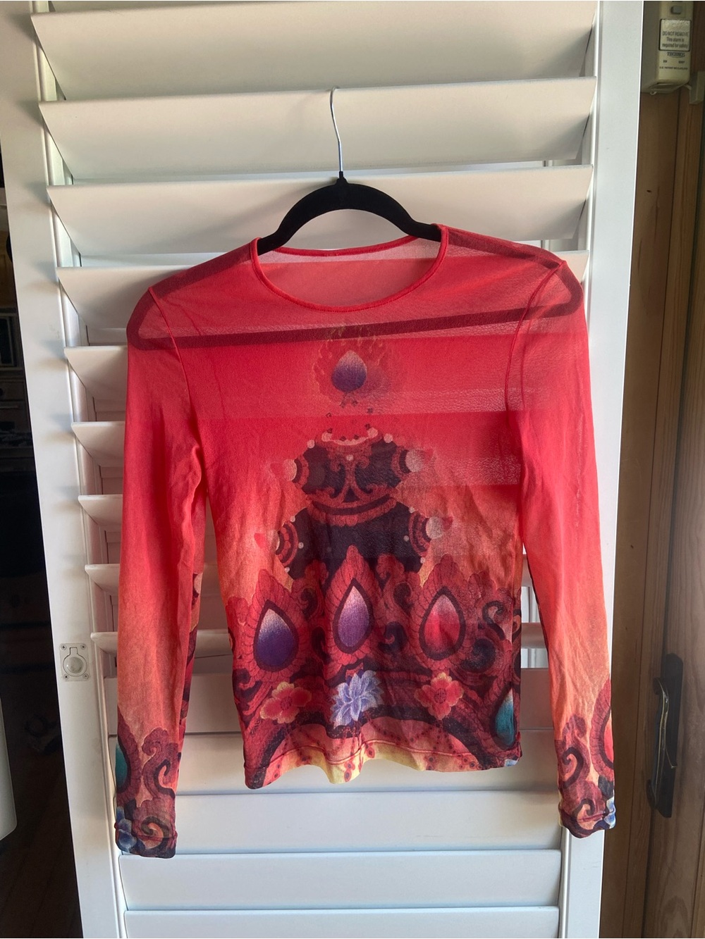Archival Vivienne Tam Red to Orange Gradient Long-Sleeve Printed Top!